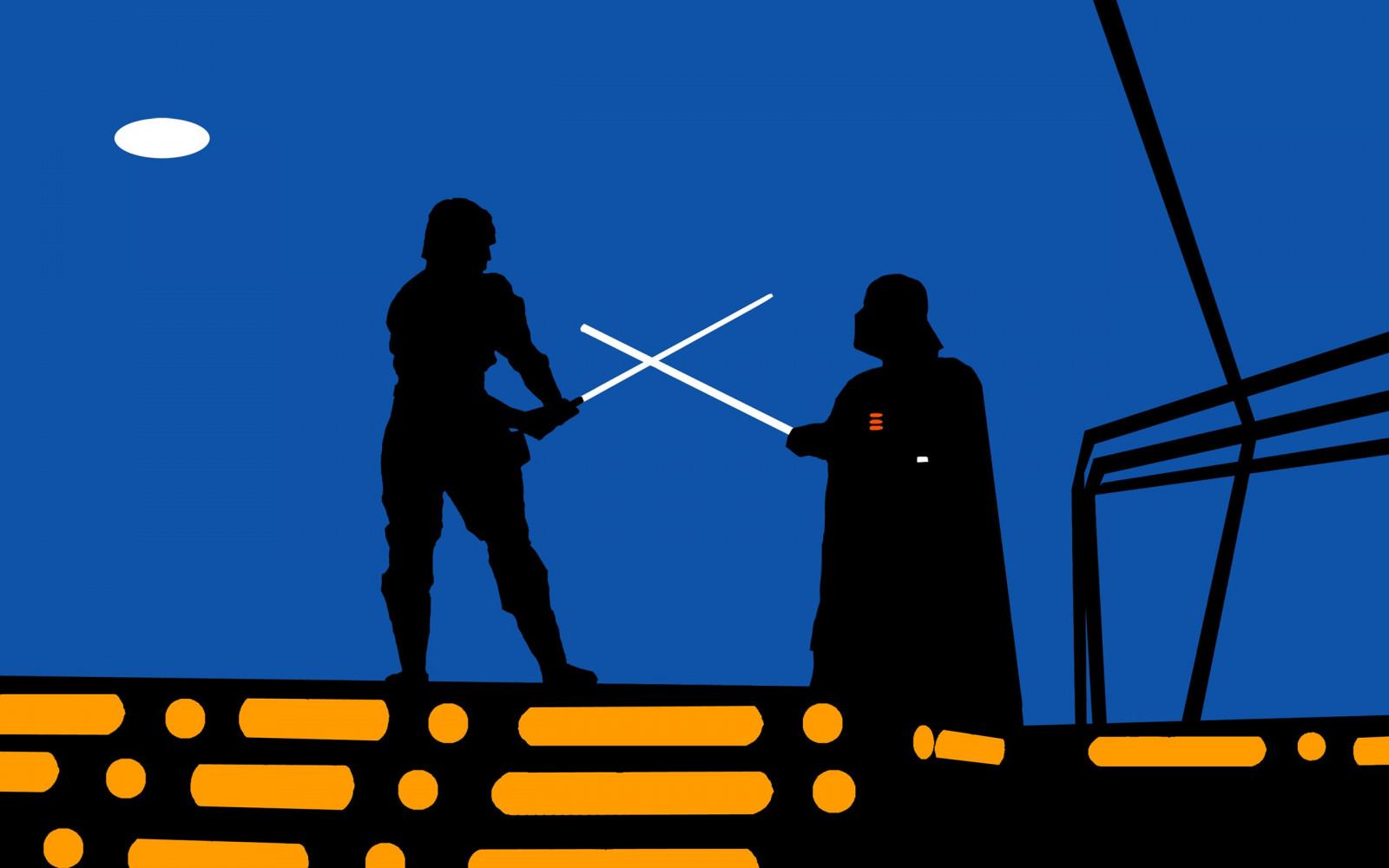 ilustrace, Hvězdné války, minimalismus, silueta, kreslená pohádka, Světelný meč, Darth Vader, bojování, Luke Skywalker, energie