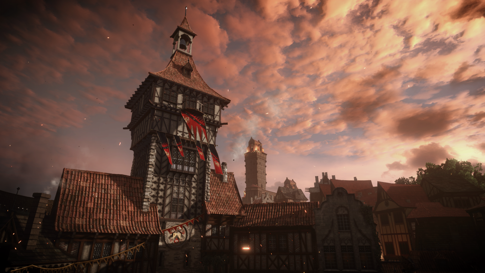 Videospiele, Sonnenuntergang, Stadt, Stadtbild, Nacht-, Himmel, Skyline, Abend, Morgen, Der Witcher 3 Wild Hunt, Dämmerung, Metropole, Wolke, Dämmerung, Dunkelheit, Wahrzeichen, Bildschirmfoto, Stadtgebiet, menschliche Siedlung