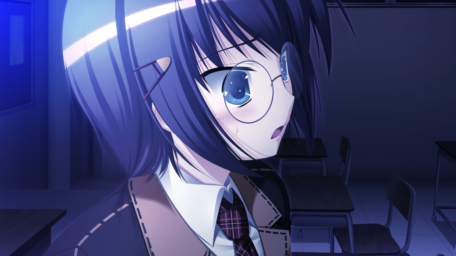 Wallpaper girl, glasses, tear, Twilight 2560x1440