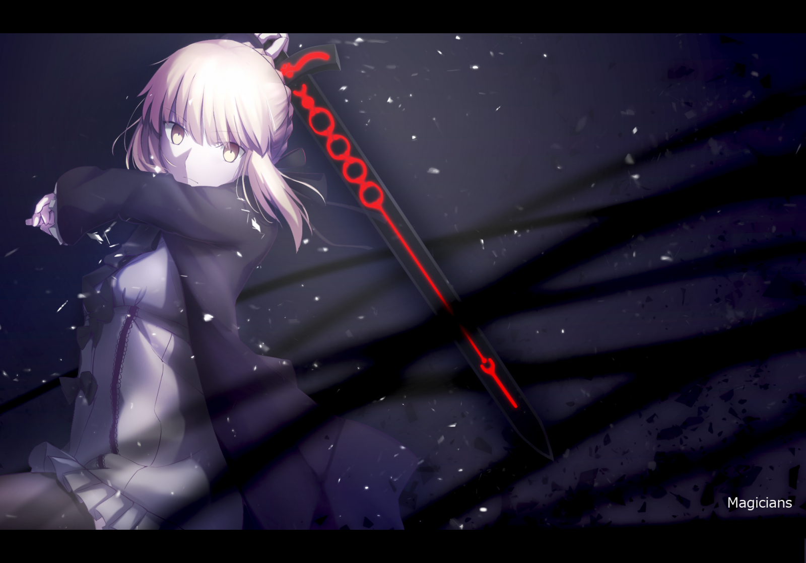 อะนิเมะ, สาวอะนิเมะ, ดาบ, Fate Series, Saber Alter, ความมืด, ภาพหน้าจอ, วอลล์เปเปอร์คอมพิวเตอร์, ตัวละคร