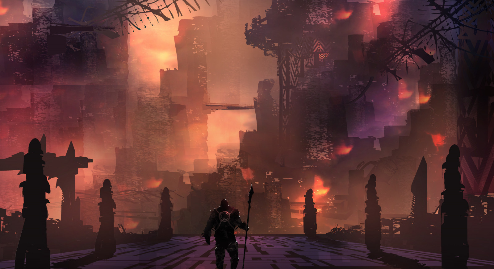 fantasy umění, futuristický, bojovník, půlnoc, tma, Snímek obrazovky, počítač tapeta, zvláštní efekty, pc hry, geologický fenomén