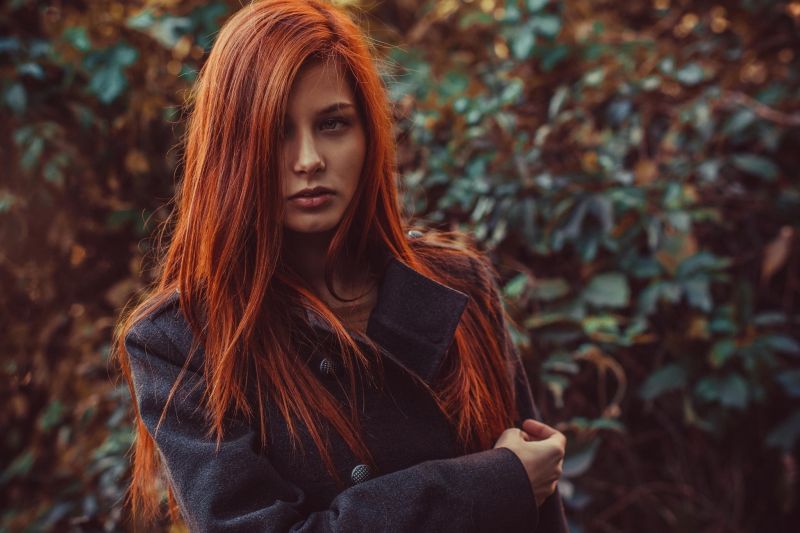 menghadapi, wanita, si rambut merah, model, sinar matahari, hutan menghadapi, wanita, si rambut merah, model, sinar matahari, hutan
