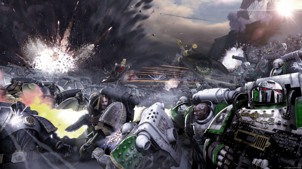 Warhammer,Warhammer 40 000,science fiction,space marines,power armor,Dreadnought