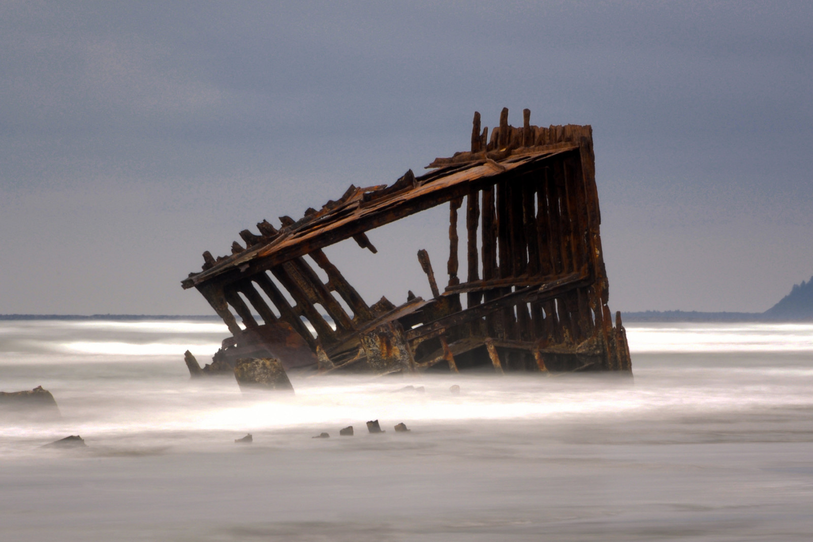 oceán, longexposure, pláž, Oregon, Nikon, Pacifik, rezavý, vrak, astoria, vrak, Fortstevens, Peteriredale, D5000
