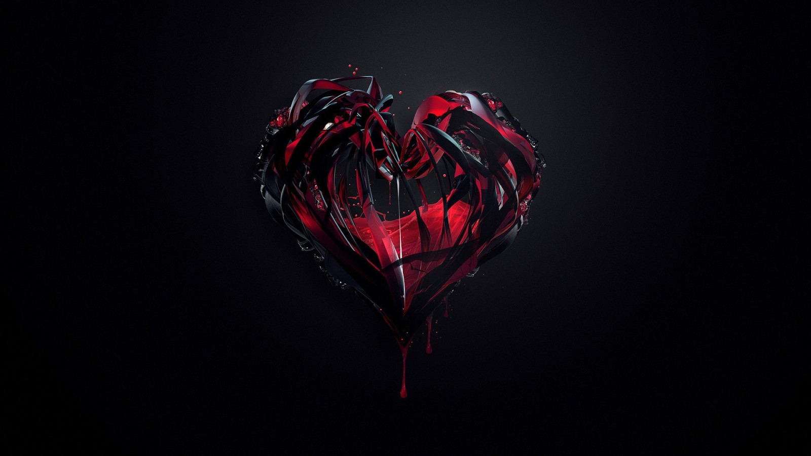 Černá, digitální umění, srdce, Červené, odraz, umělecká díla, tmavé pozadí, Justin Maller, světlo, barva, květ, srdíčka, tma, 1920x1080 px, počítač tapeta, Lidské tělo, orgán, makro fotografie
