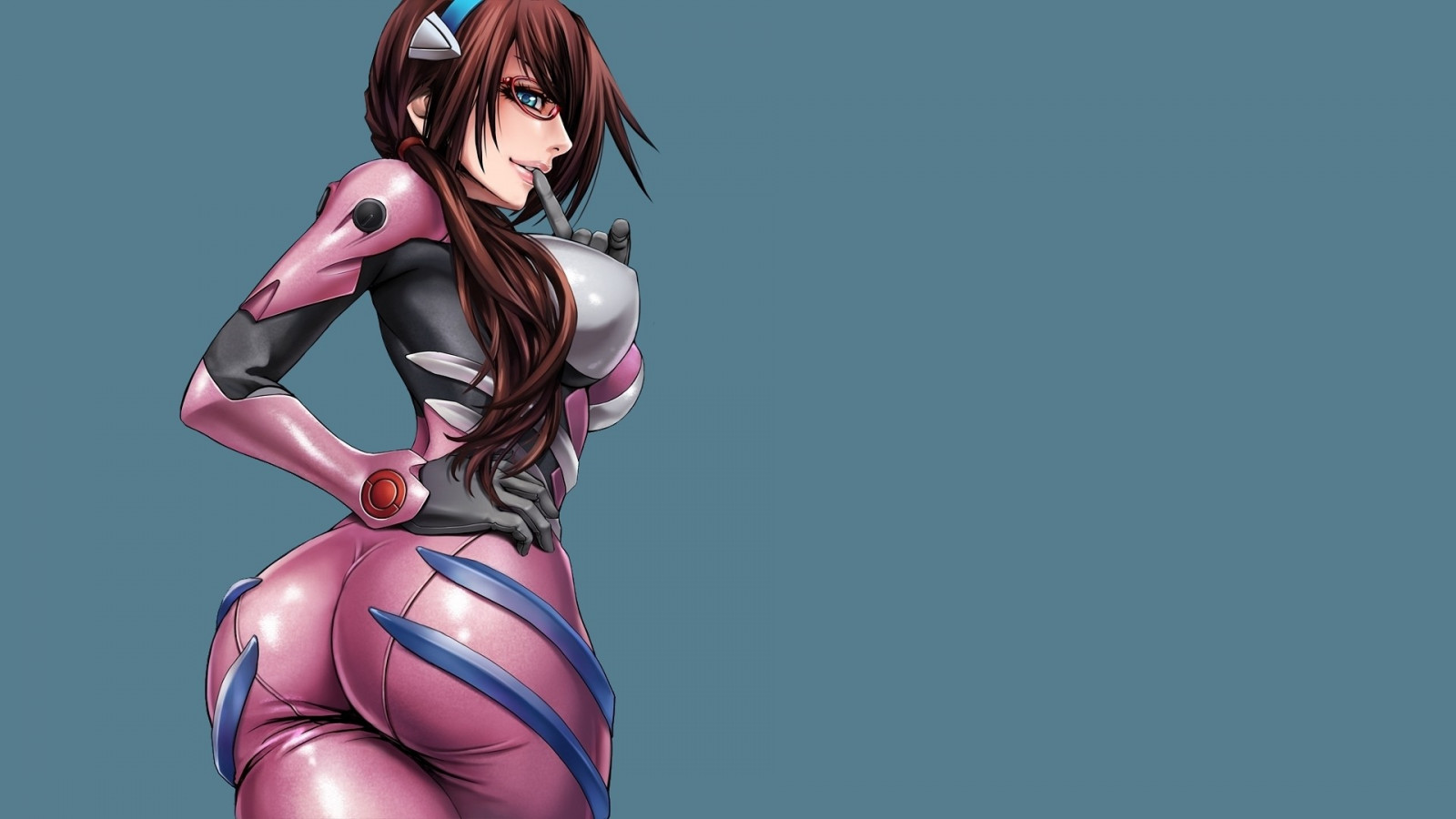 anime, anime dívky, brýle, Neon Genesis Evangelion, manga, kreslená pohádka, Makinami Mari, latex, ecchi, sval