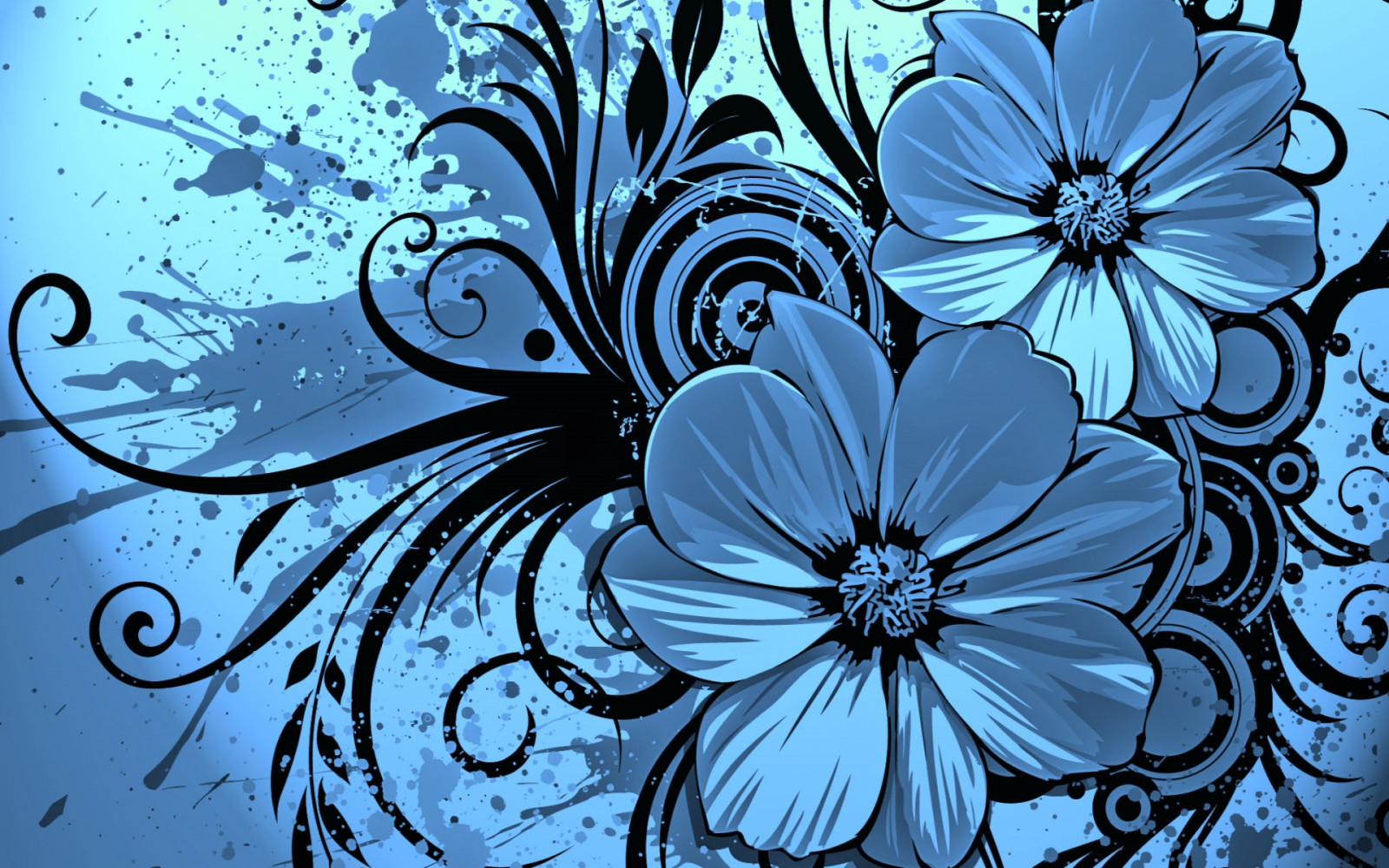 1920x1200 px, Абстрактные, Художественный, Синий, цветы, природа, Лепестки, вектор
