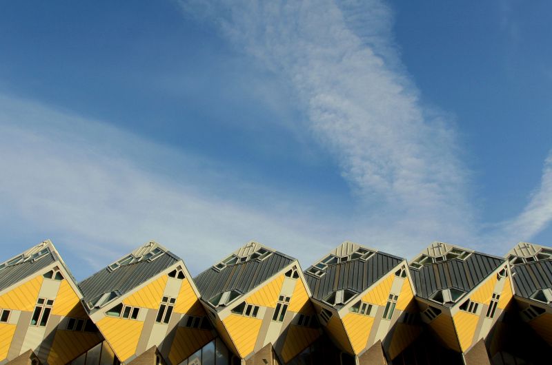 žlutý, architektura, nebe, mrak, mezník, během dne