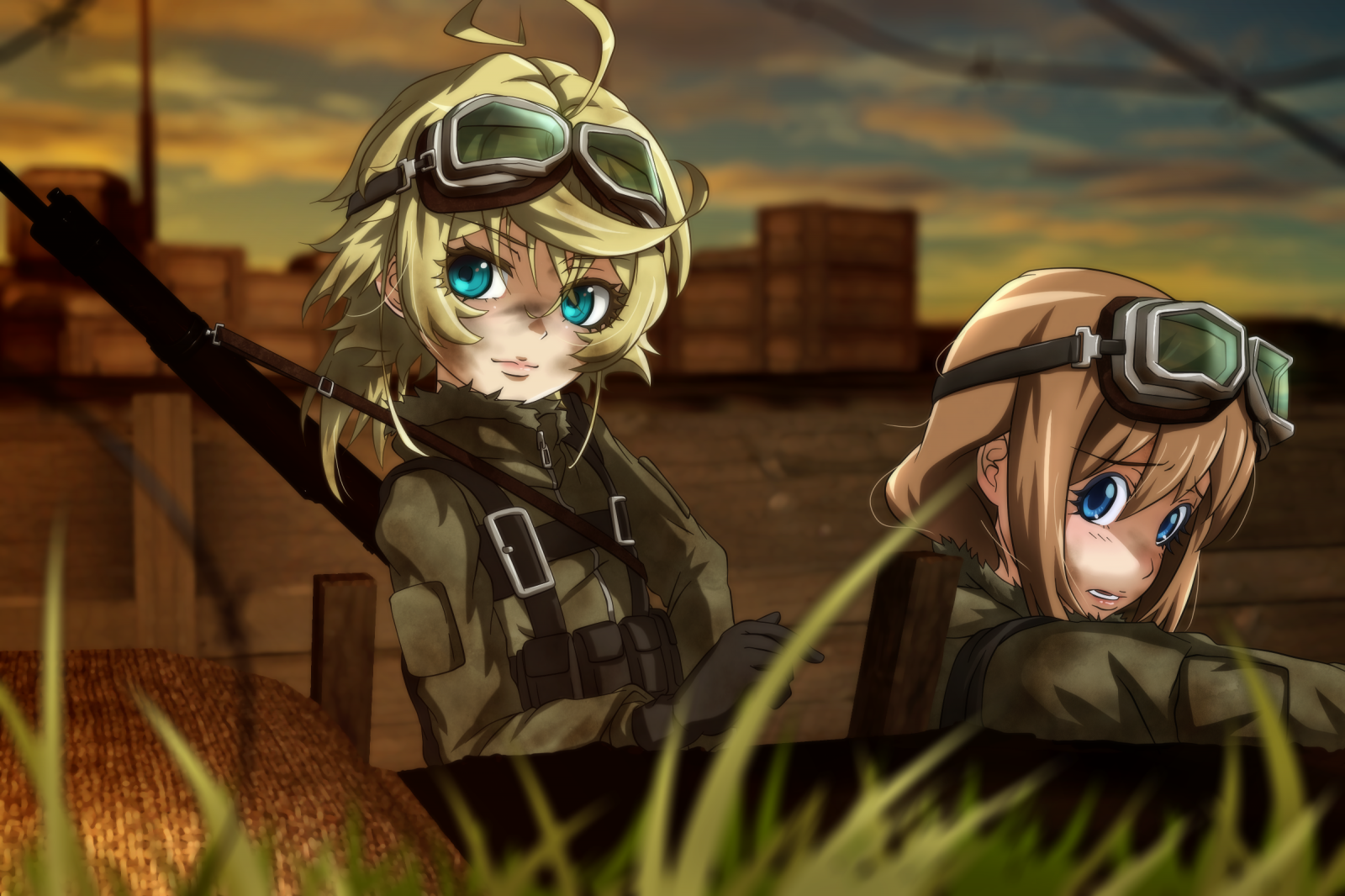 Súng, Anime, lính, Youjo Senki, Tanya Degurechaff, quân đội, Người, Ảnh chụp màn hình, Hình nền máy tính