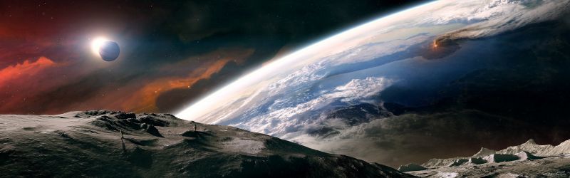 planeta, Země, atmosféra, Snímek obrazovky, Atmosféra Země, 3840x1200 px planeta, Země, atmosféra, Snímek obrazovky, Atmosféra Země, 3840x1200 px