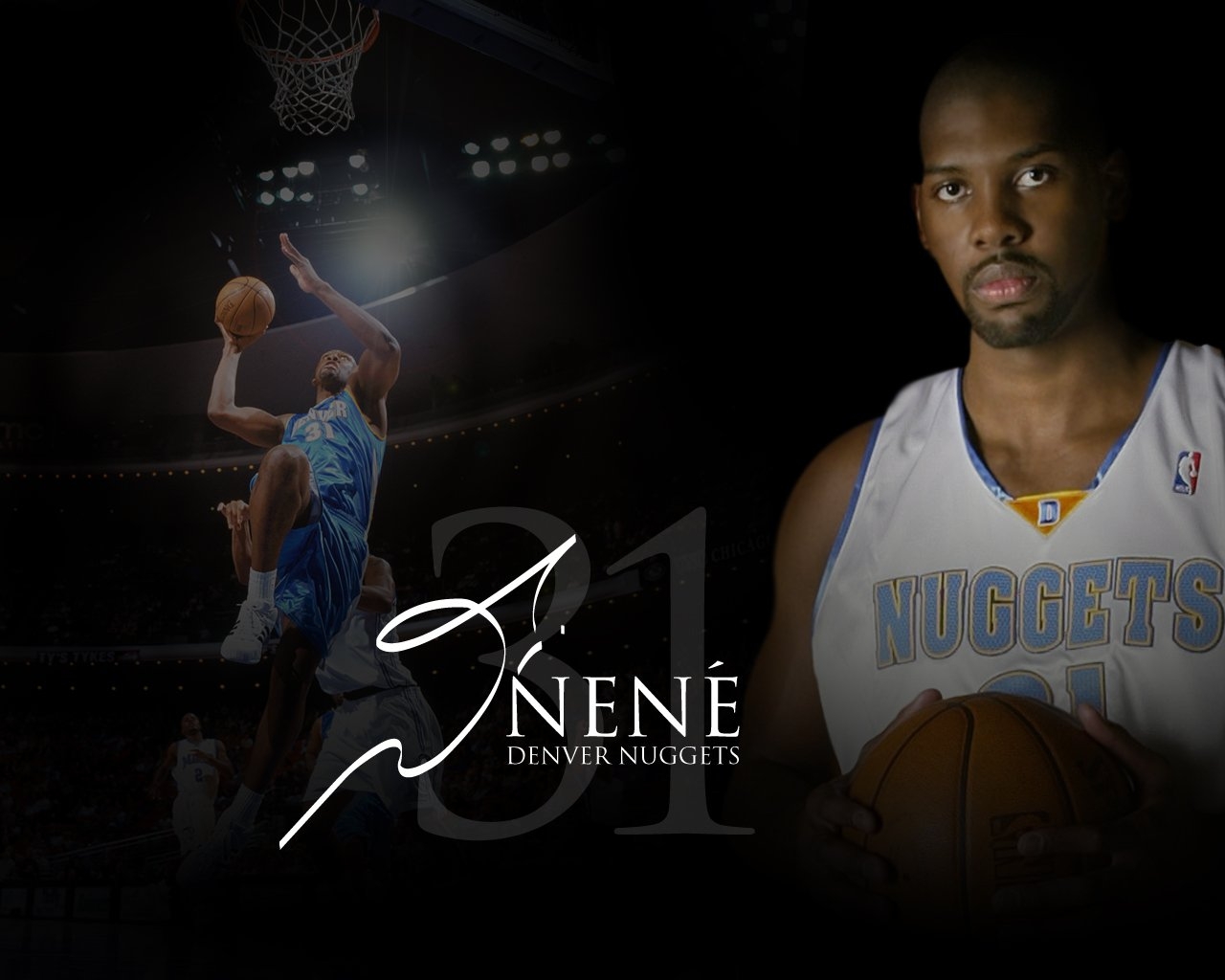 noc, logo, Basketball, půlnoc, Denver, tma, mistrovství, hráč, počítač tapeta, font, basketbalový hráč, Míčová hra, týmový sport, basketbal se pohybuje, nugety, autogram, Nene hilario