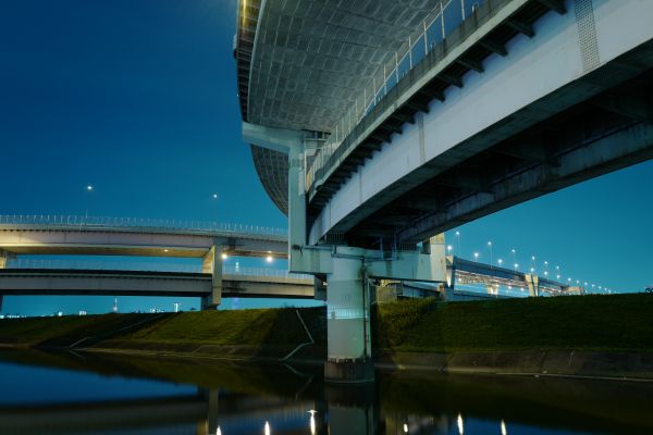 Japan,architecture,reflection,skyscraper,bridge,sky