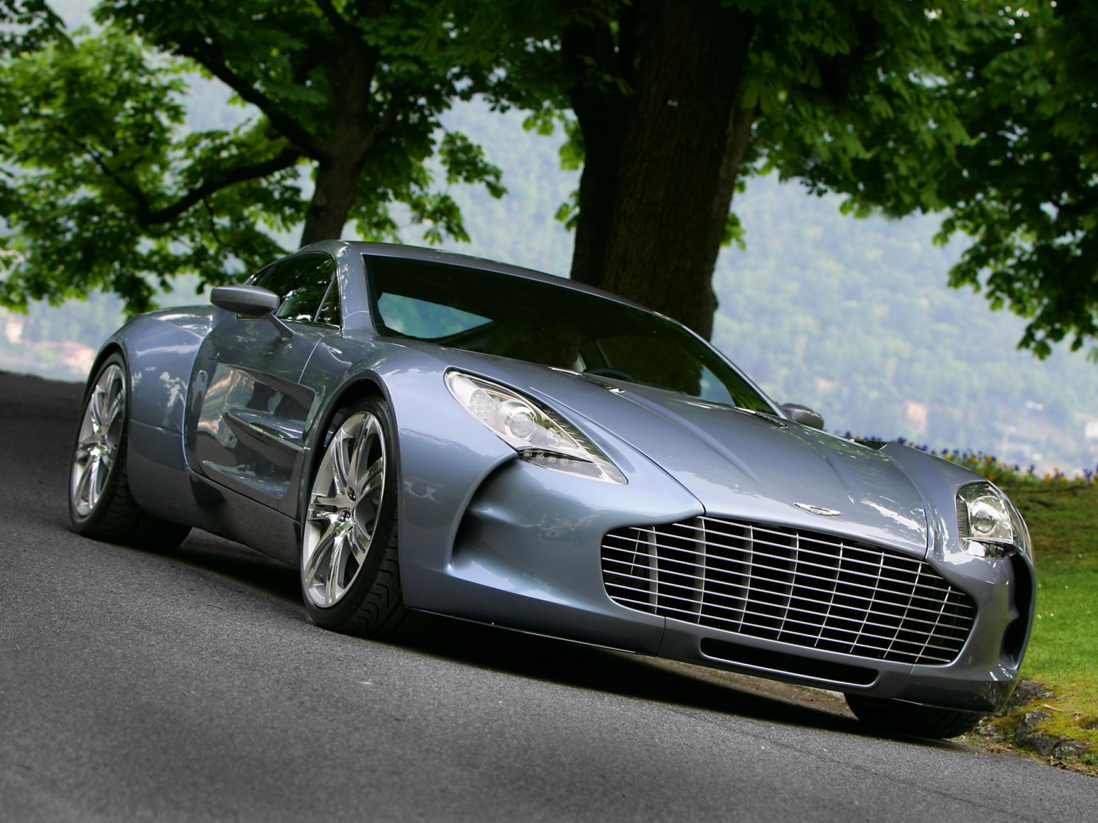 Příroda, auto, vozidlo, modrý, sportovní auto, Aston Martin, Aston Martin DBS, výkon auta, One 77, 2009, superauto, pozemní vozidla, automobilového designu, Aston Martin Virage, čelní pohled