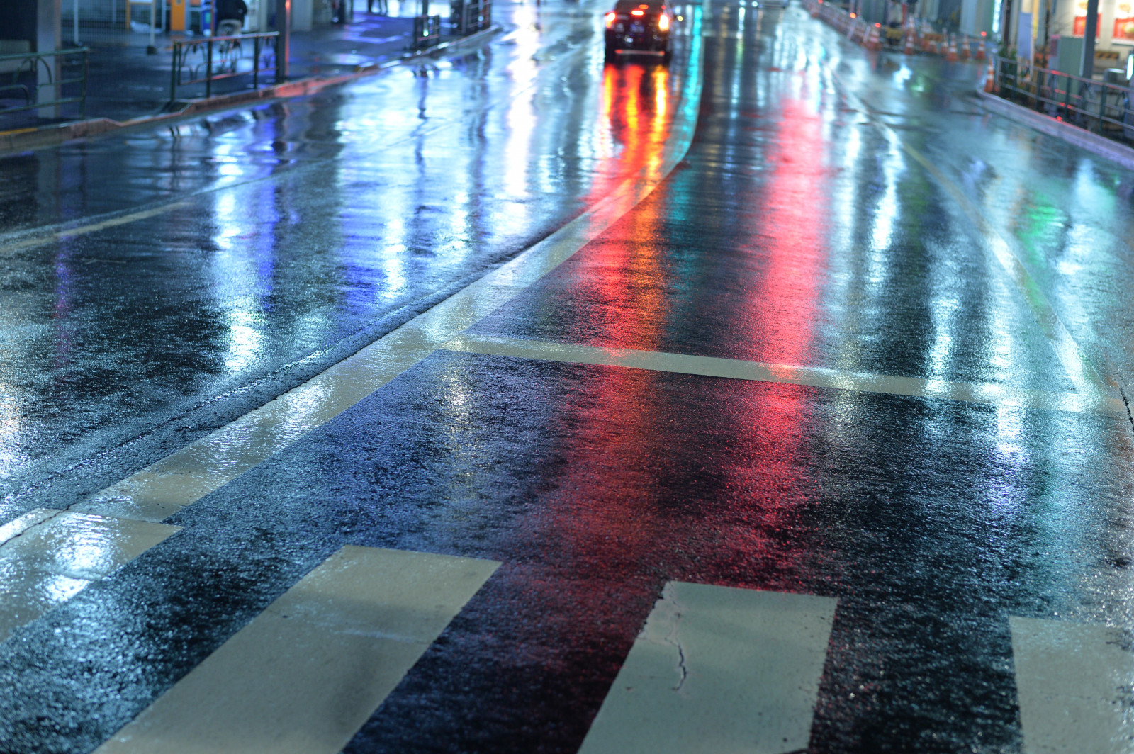 Japonsko, město, noc, voda, odraz, déšť, Nikon, Tokio, asfalt, jp, barva, NIKKOR, patro, podlaha, dno, df, afs58mmf14g, afsnikkor58mmf14g, podlaha, povrch vozovky