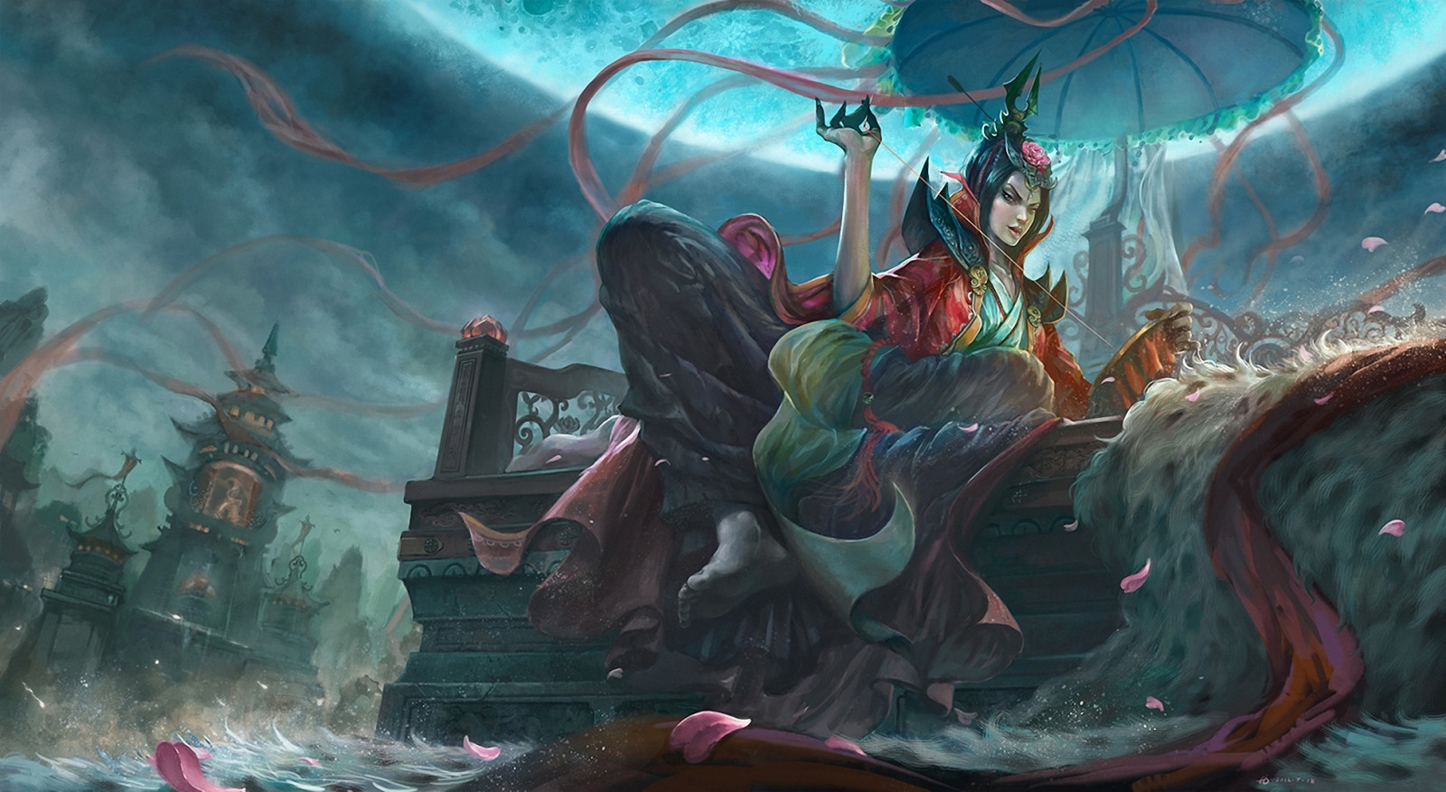 1969x1080 px, asijský, fantastický, fantazie, ženy, dívky, gotický, orientální, ženy, svět