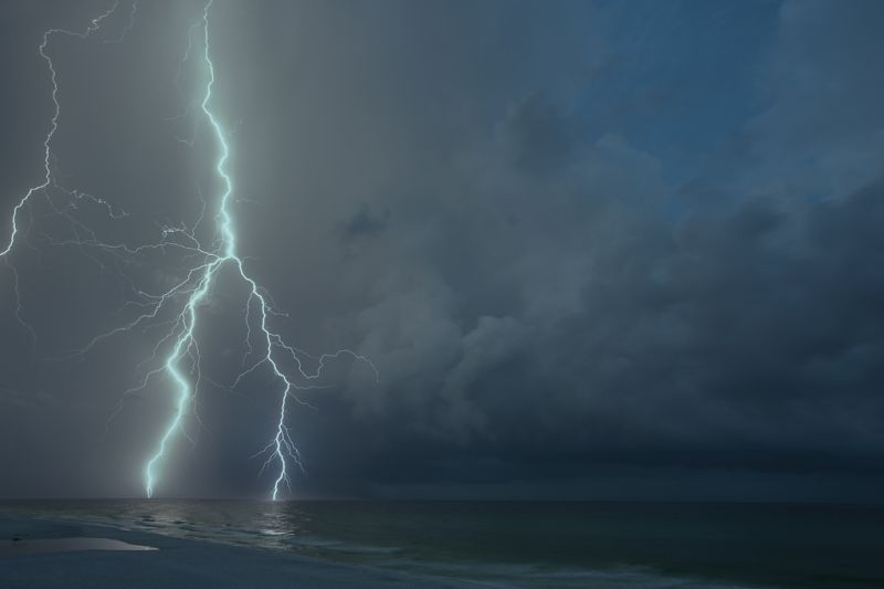 nebe,Blesk,bouřka,písek,odraz,pláž