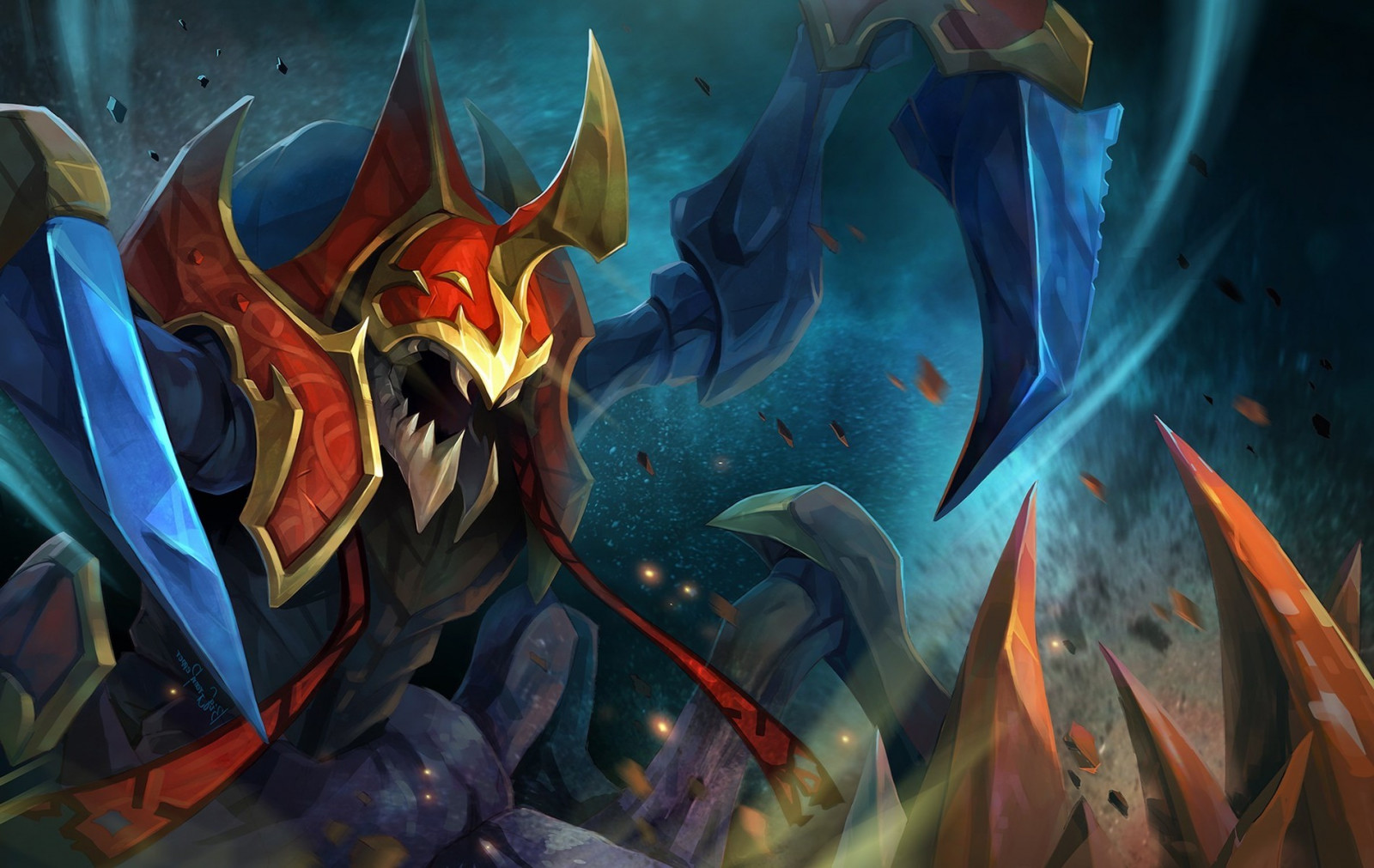 Fantasy kunst, anime, Dota 2, Dota, mytologi, Nyx Assassin, skærmbillede, computer tapet, 1900x1201 px