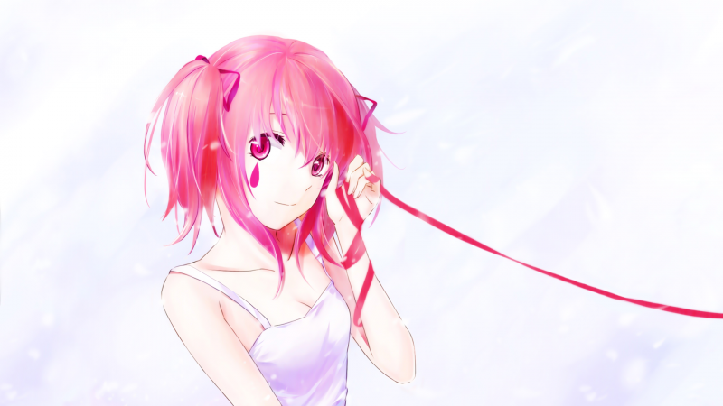 illustratie, anime, manga, zwart haar, haar-, roze illustratie, anime, manga, zwart haar, haar-, roze