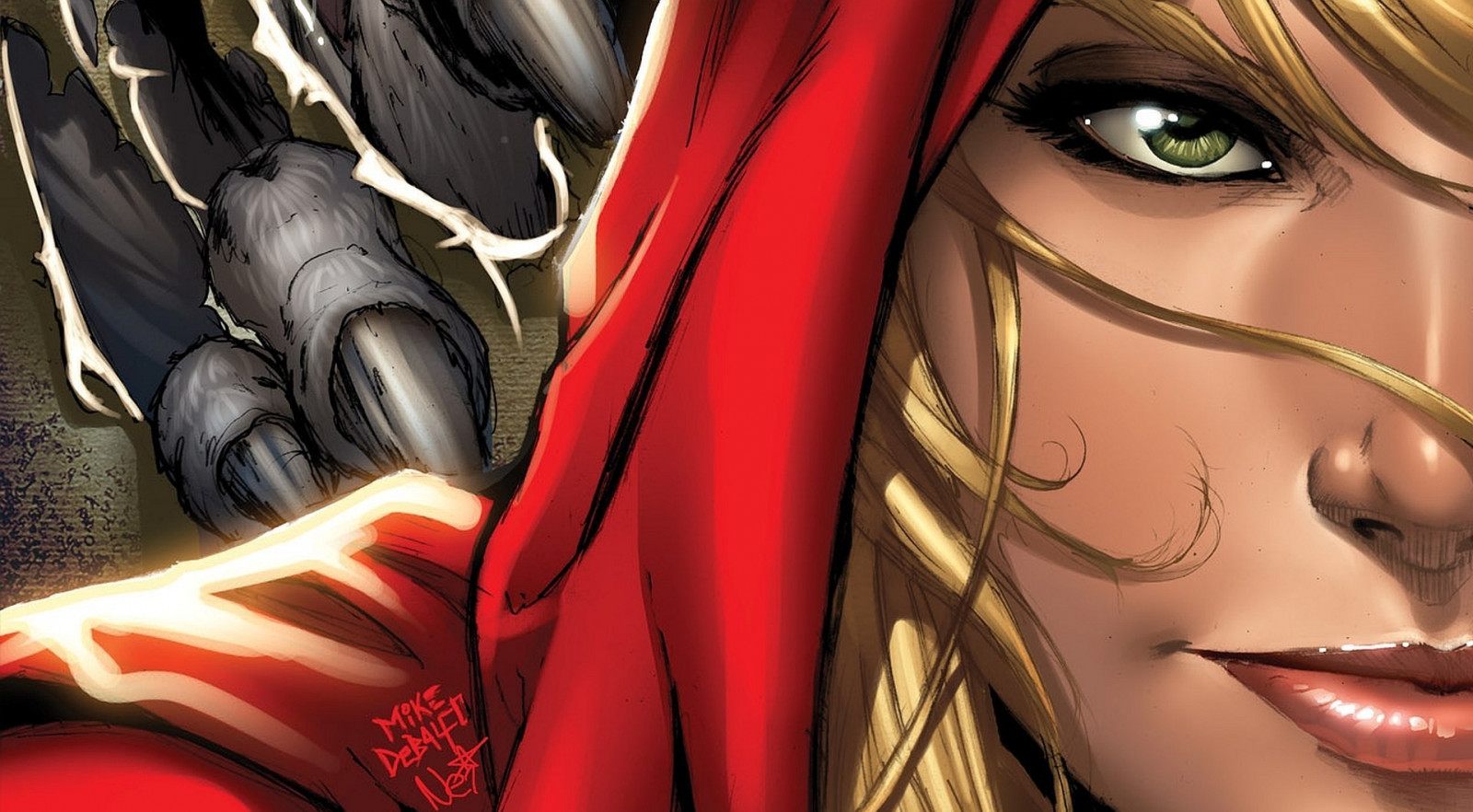 Wallpaper : blonde, claws, fantasy art, green eyes, face, fantasy girl