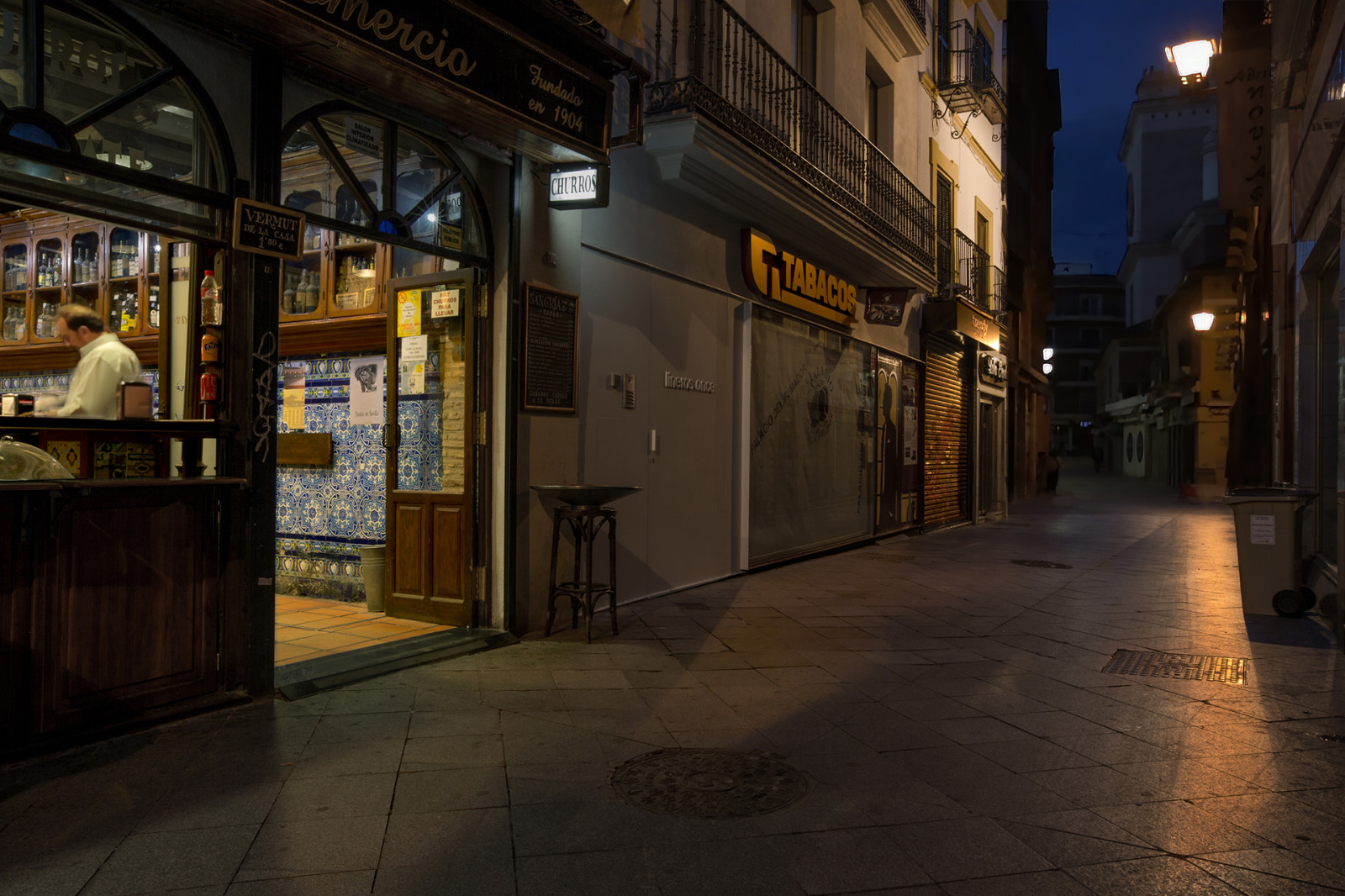 ráno, bar, noc, svítání, Španělsko, koberec, Sevilla, okolní, 1904, Fundada
