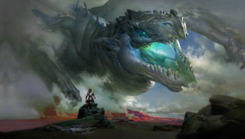 seni fantasi, naga, makhluk, karya seni seni fantasi, naga, makhluk, karya seni