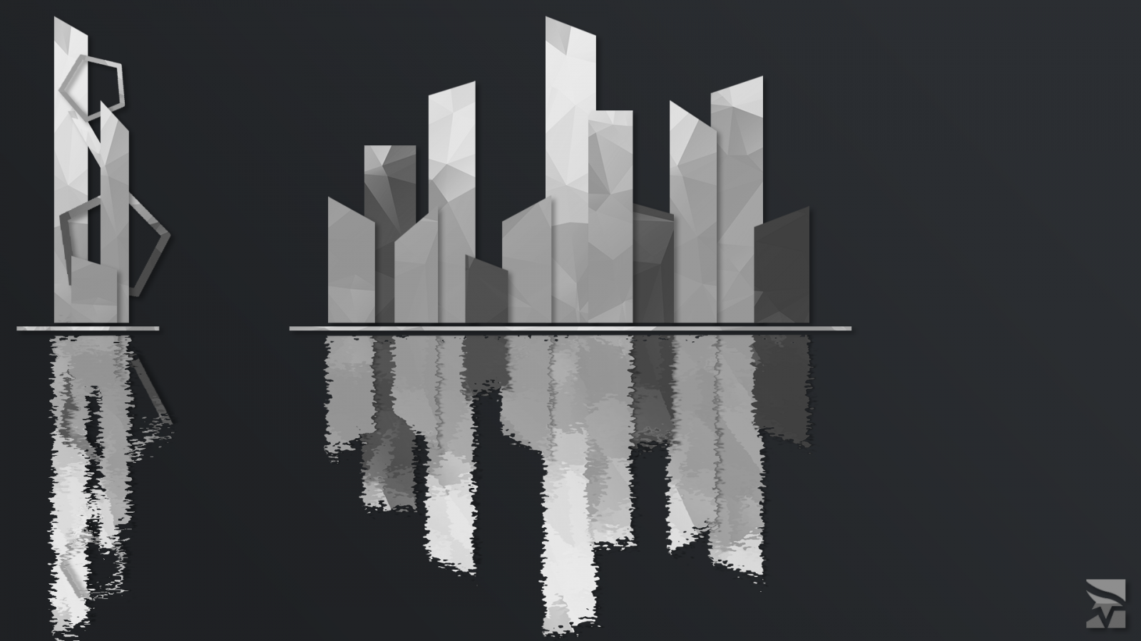 Wallpaper drawing, illustration, city, abstract, reflection, text