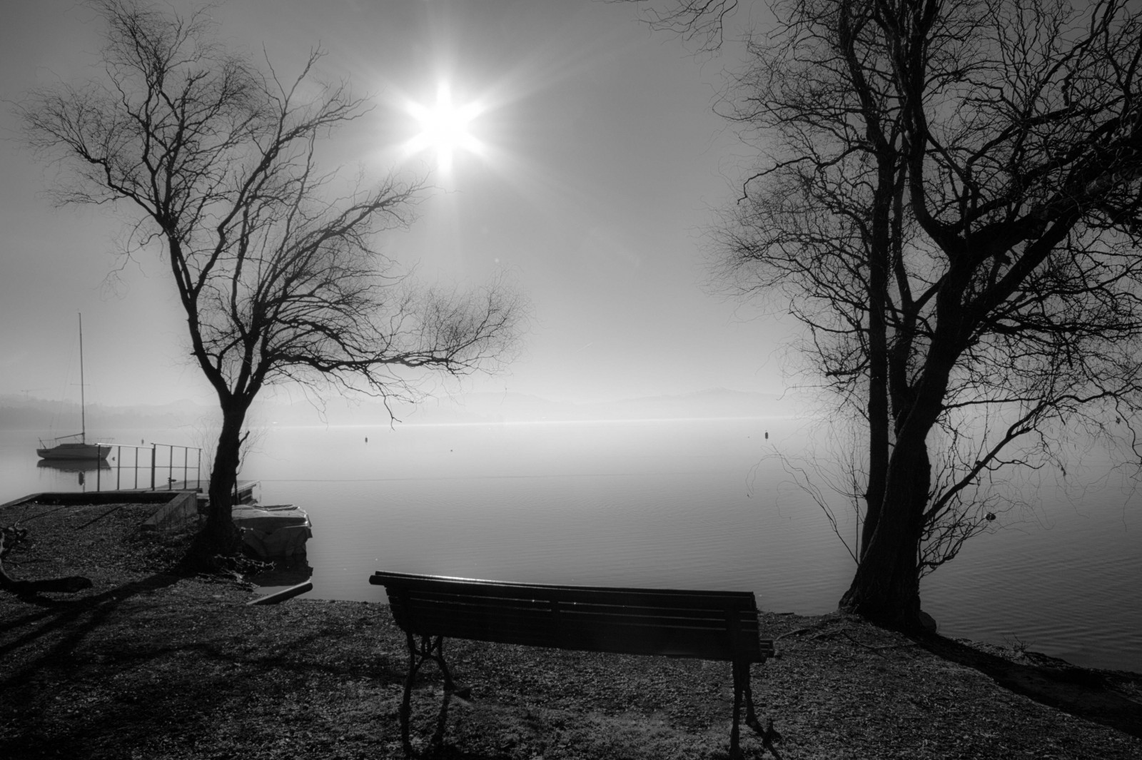 slunečnímu záření, stromy, krajina, bílý, Černá, loď, černobílý, jezero, voda, Příroda, odraz, nebe, sníh, zima, fotografování, větev, svítání, uklidnit, večer, ráno, mlha, mráz, lavice, slunce, atmosféra, Turín, zmrazení, podsvícení, barca, strom, mlha, svítání, rostlina, lago, tma, T, podrážka, Antonio, bianco, nero, mat56, Romei, acqua, krajiny, Paesaggi, controluce, panchina, alberi, piemonte, Atmosfera, Černý a bílý, monochromatické fotografování, dřevina, zátiší fotografování, jev, Viverone, Piverone, stock photography