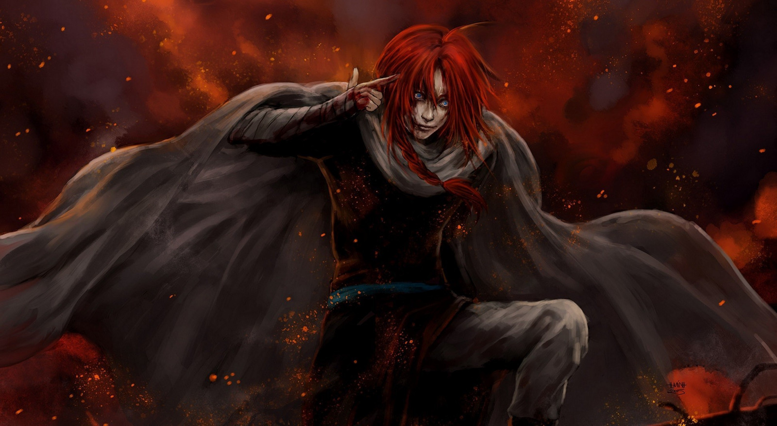 fantasy umění, anime, umělecká díla, Gintama, démon, mytologie, Kamui, tma, Snímek obrazovky, počítač tapeta, fiktivní postava, žena bojovník