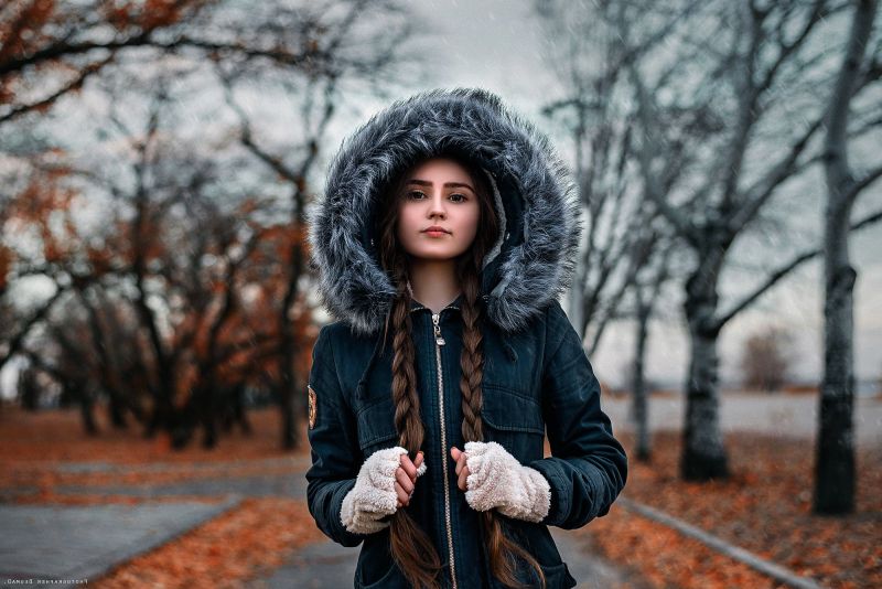 ženy venku, ženy, model, portrét, zima, móda ženy venku, ženy, model, portrét, zima, móda