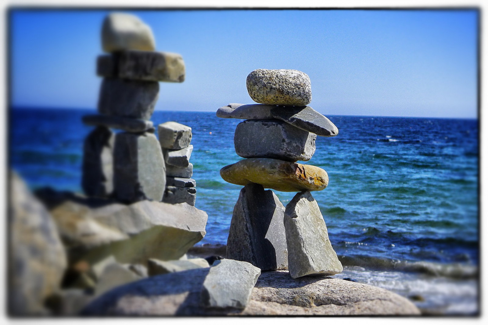 Wallpaper sea, water, rock, shore, sky, stones, beach, Tourism, blue