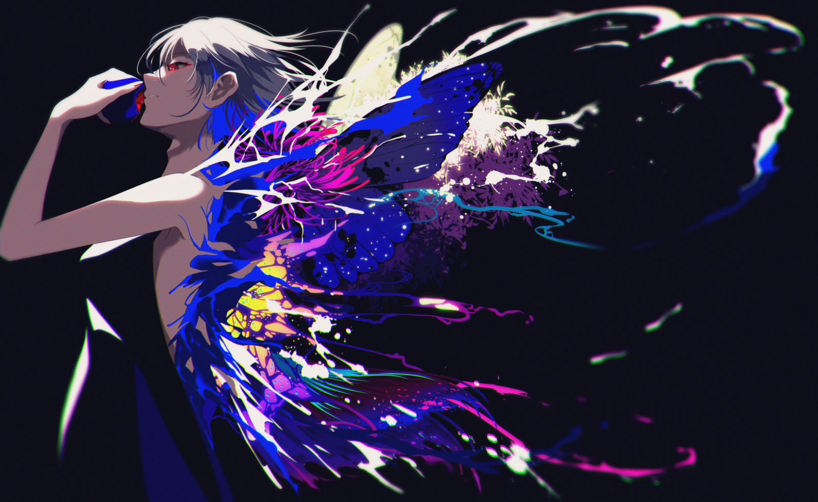 紫色, 连衣裙, 厂, 手势, 娱乐, 紫色, 艺术, 字体, 电蓝, flash photography, cg artwork, 品红, 黑暗, 空间, 事件, 翅膀, 绘画, 虚构人物, 插图, 图形, 表演艺术, 画画, 氖, visual arts, 平面设计, 分形艺术, Visual effect lighting, 性能, 表演艺术