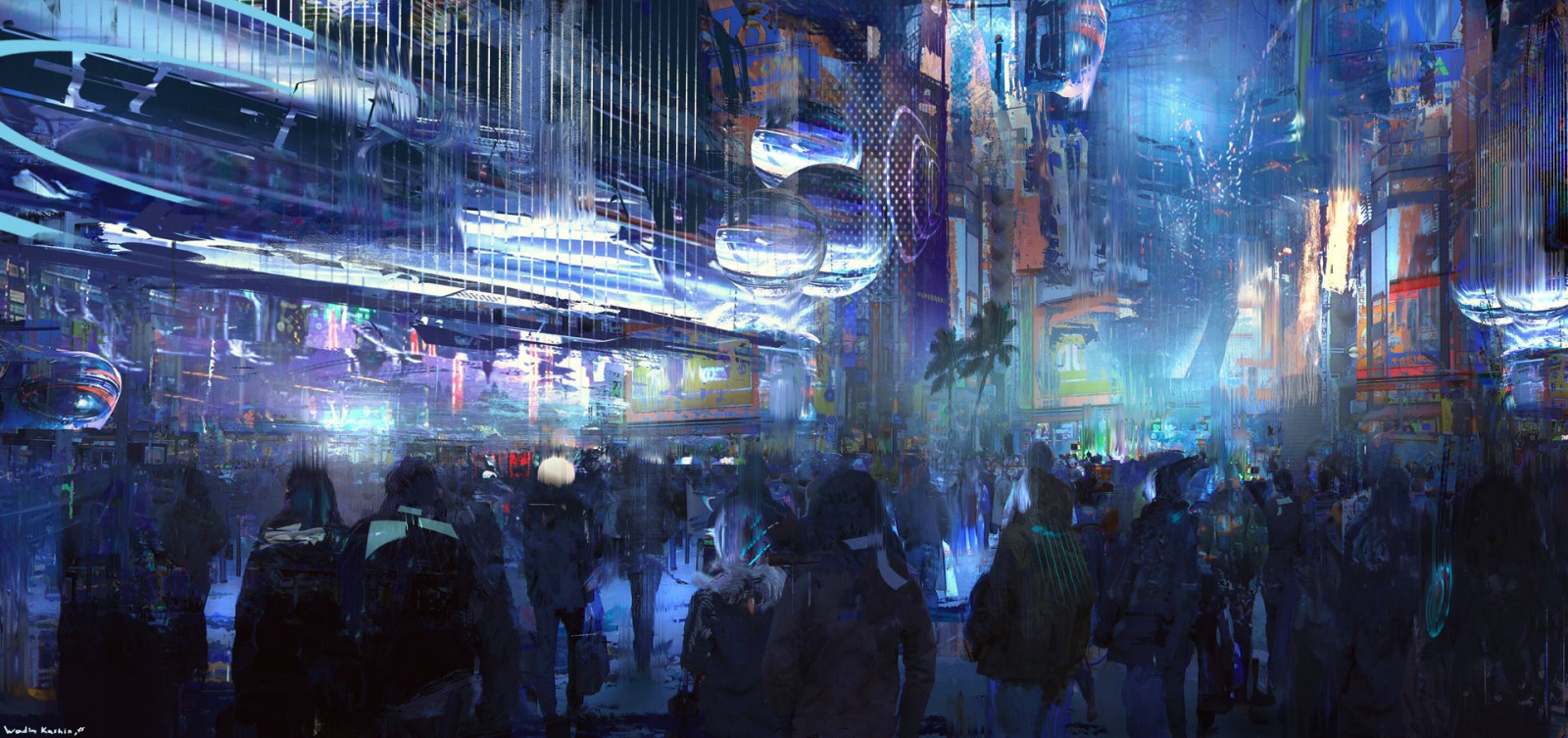 ศิลปะดิจิตอล, เมือง, ถนน, cityscape, กลางคืน, cyberpunk, นิยาย, งานศิลปะ, มหานคร, ฝูงชน, เขตเมือง, นิคมอุตสาหกรรมของมนุษย์
