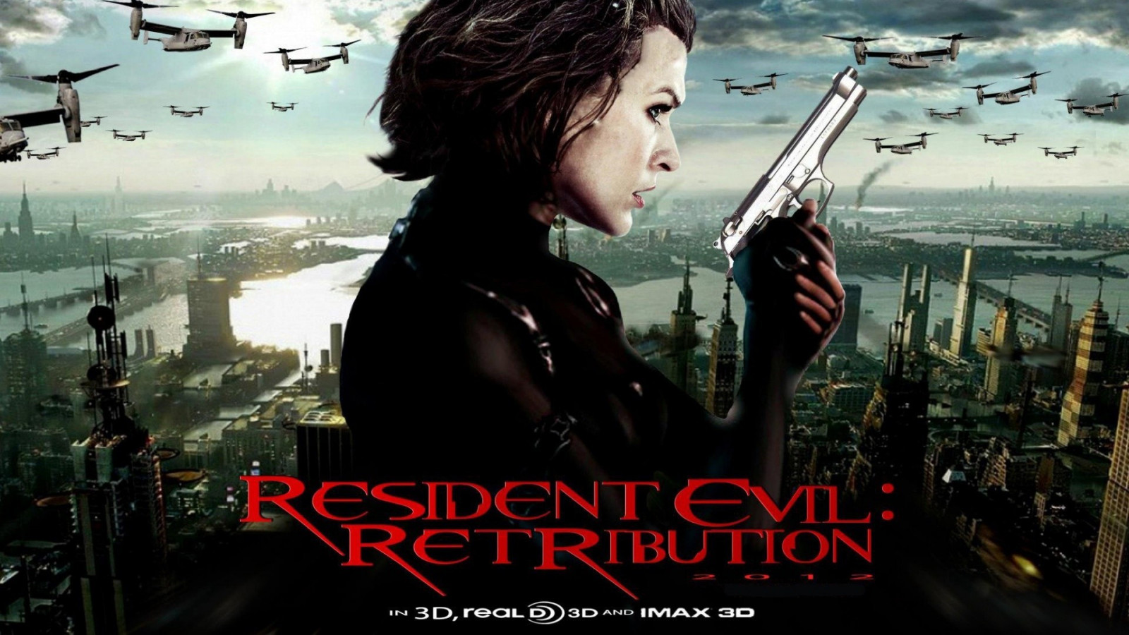 Milla Jovovich, filmy, plakát, Resident Evil Retribution, Snímek obrazovky, kryt alba, akční film
