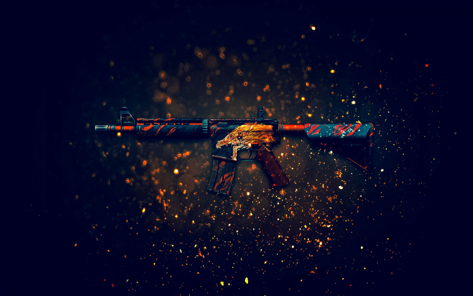Wallpaper : night, Counter Strike Global Offensive, astronomy, M4A4 ...
