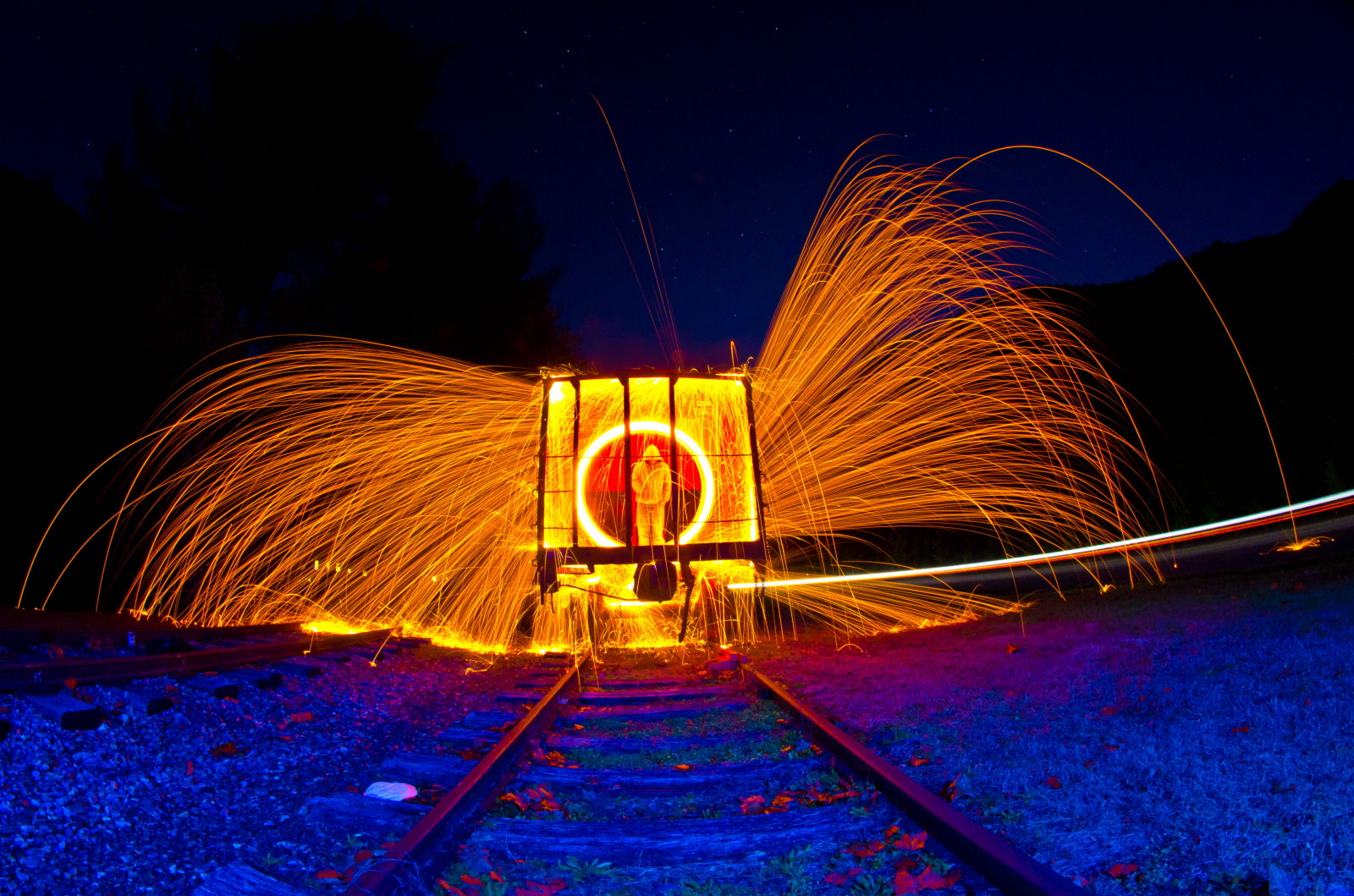 Train Light Effect Wallpaper : longexposure, railroad, light, lightpainting, night, train ...