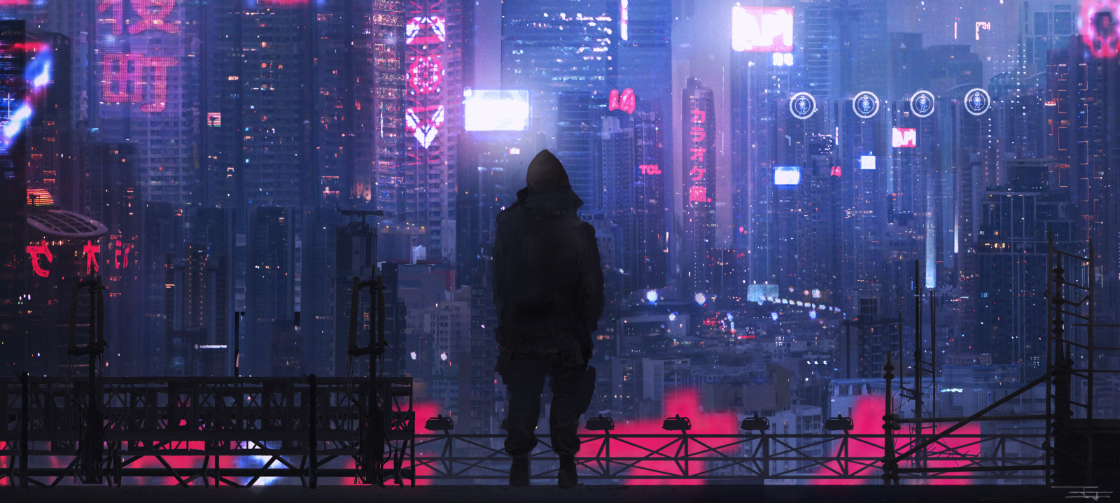 city, cyberpunk, futuristic, digital art, Cheng Yu