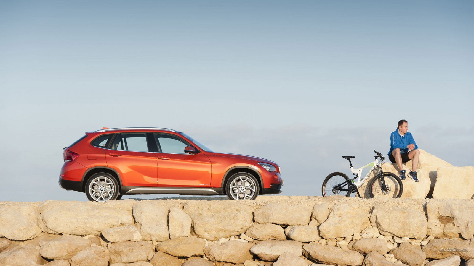 Wallpaper Men Car Bicycle Red Cars BMW X1 Wheel Land Vehicle 