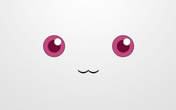 illustration, minimalism, face, eyes, Mahou Shoujo Madoka Magica, heart
