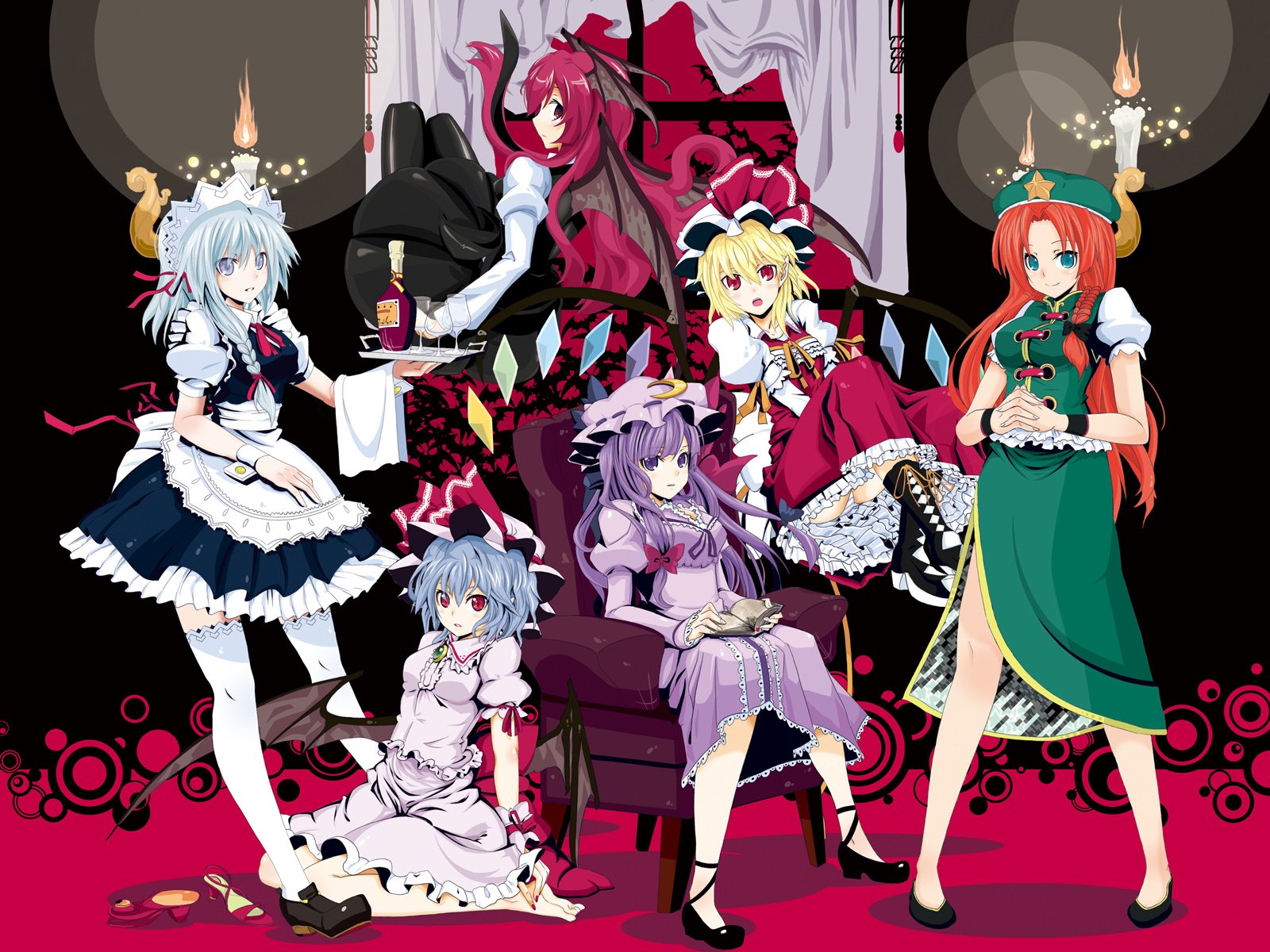 Wallpaper 1600x1200 Px Devil Embodiment Flandre Games Hong Izayoi Knowledge Koakuma Meiling Of Patchouli Remilia Sakuya Scarlet Touhou Vampires Video 1600x1200 Wallhaven 1706511 Hd Wallpapers Wallhere