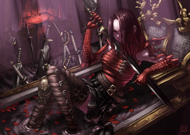 2053x1453 px, anime, anime dívky, fantasy umění, bojovník 2053x1453 px, anime, anime dívky, fantasy umění, bojovník