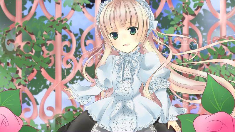 ilustrasi, berambut pirang, rambut panjang, anime, gadis anime, melihat viewer ilustrasi, berambut pirang, rambut panjang, anime, gadis anime, melihat viewer