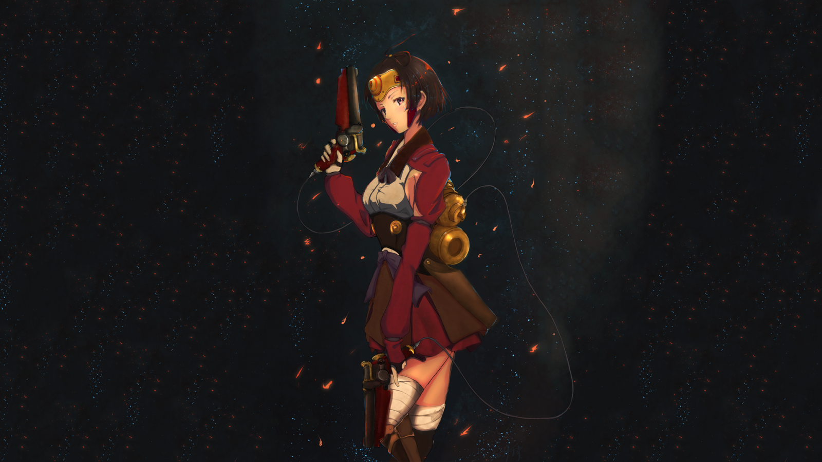 Mumei, Kabaneri af Iron Fortress, guitarist, ydeevne, scene, mørke, skærmbillede, koncert, musikteater, performance