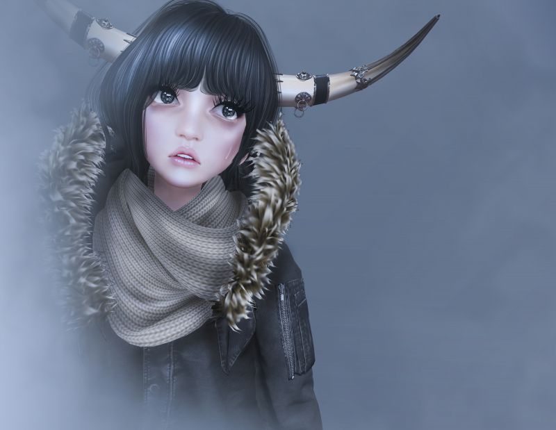 girl, black hair, doll girl, black hair, doll