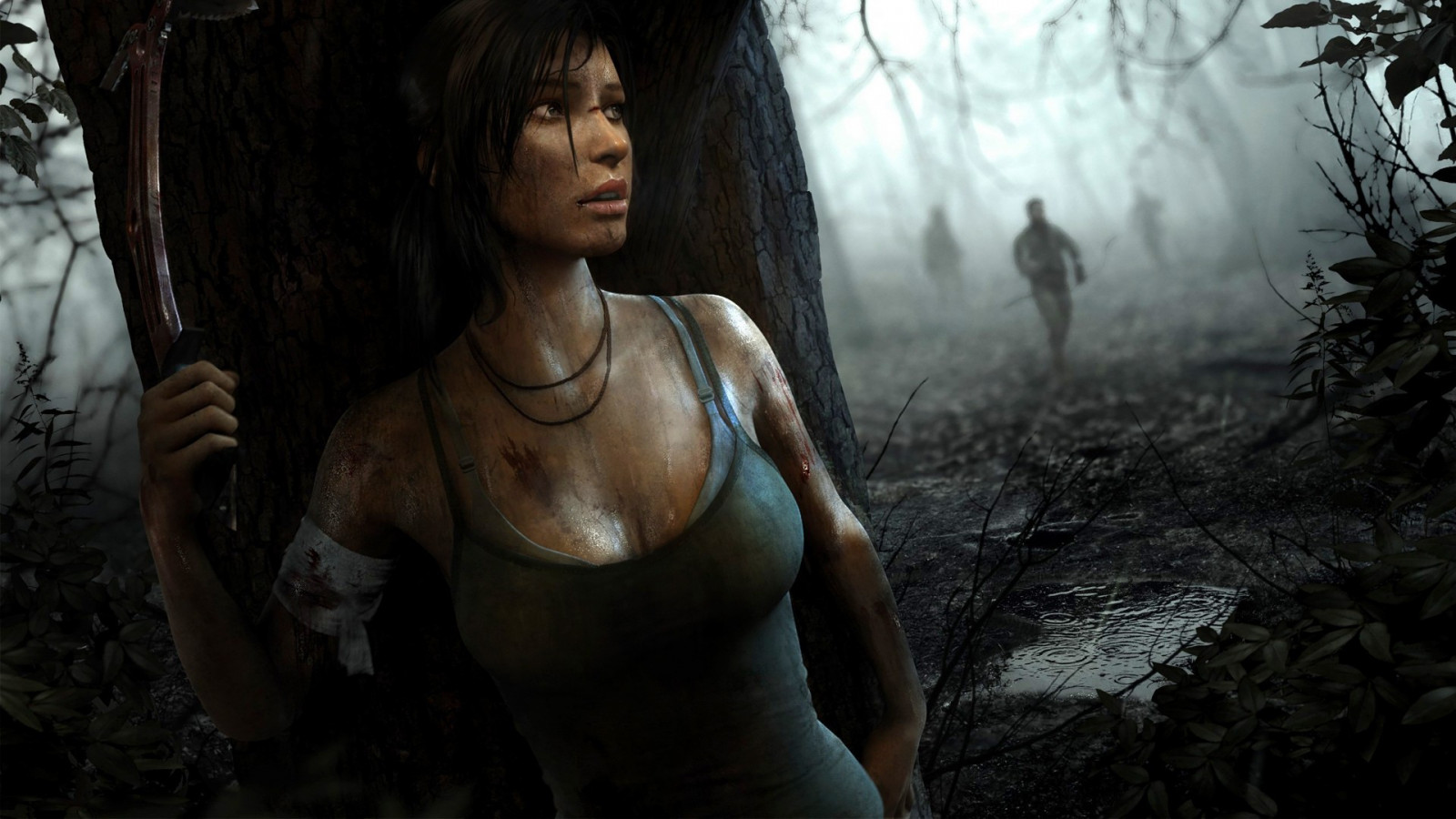 foresta, giungla, Lara Croft, Tomb Raider, mitologia, Rise of the Tomb Raider, oscurità, Immagine, immagine dello schermo, habitat, sfondo del computer, personaggio fittizio