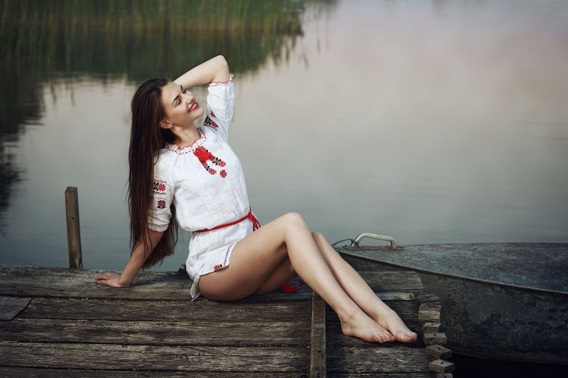 ženy, model, portrét, slunečnímu záření, bílý, zavřenýma očima