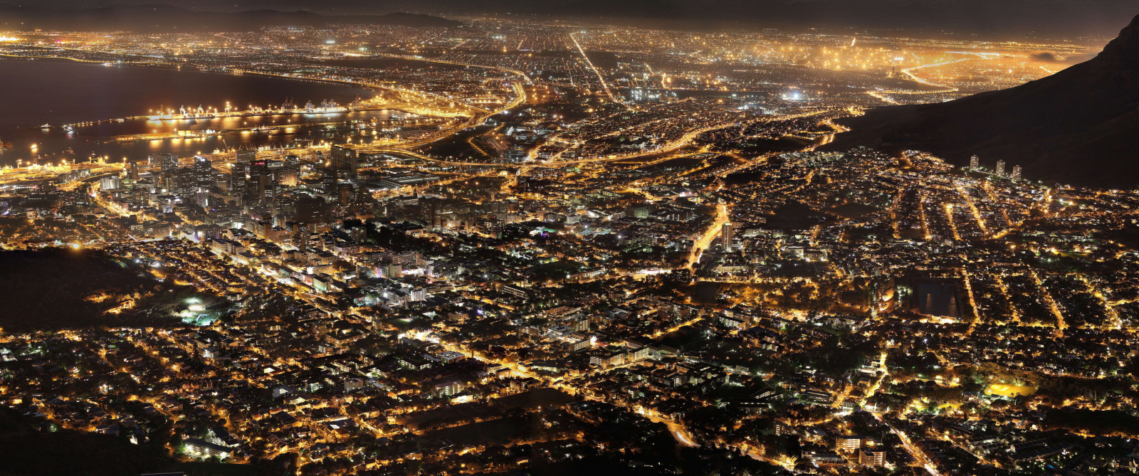Wallpaper lights, city, cityscape, night, skyline, panorama, South