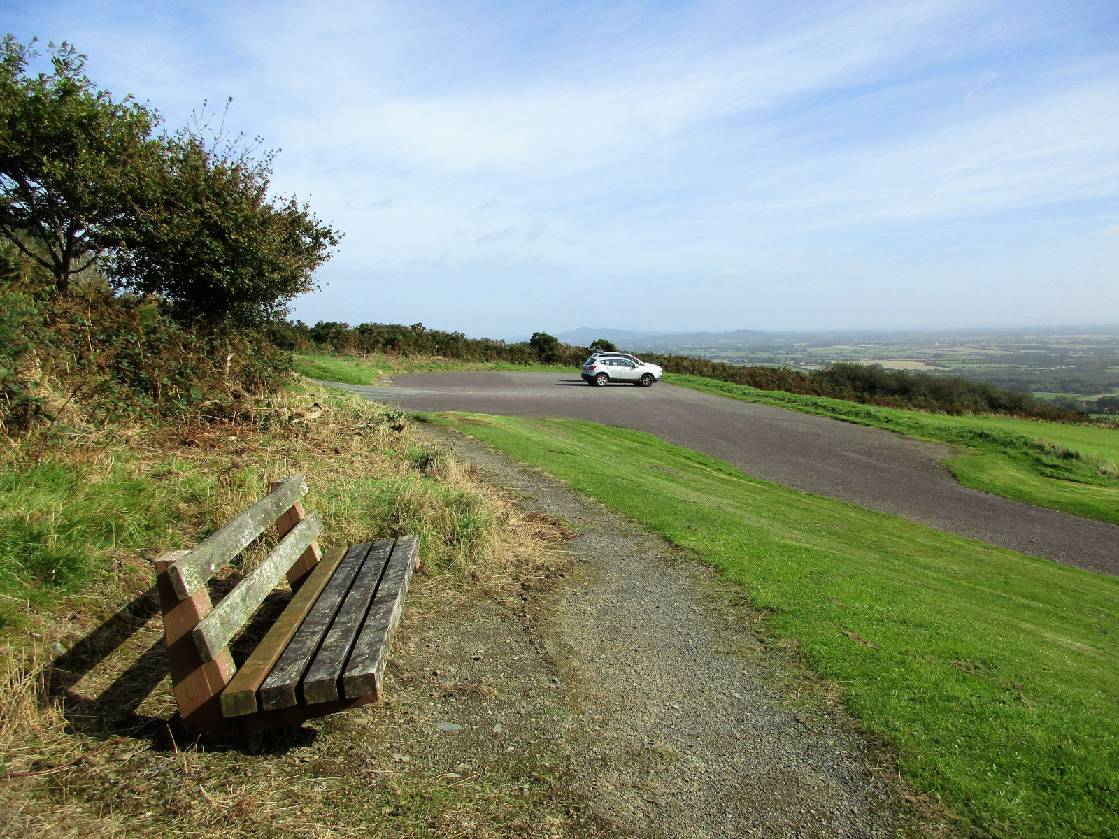 Wallpaper hbm, bench, slievecoiltia, hill, road, view, wexford