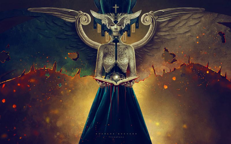Photoshop, Carlos Quevedo, donne, angelo, vestito, libri Photoshop, Carlos Quevedo, donne, angelo, vestito, libri
