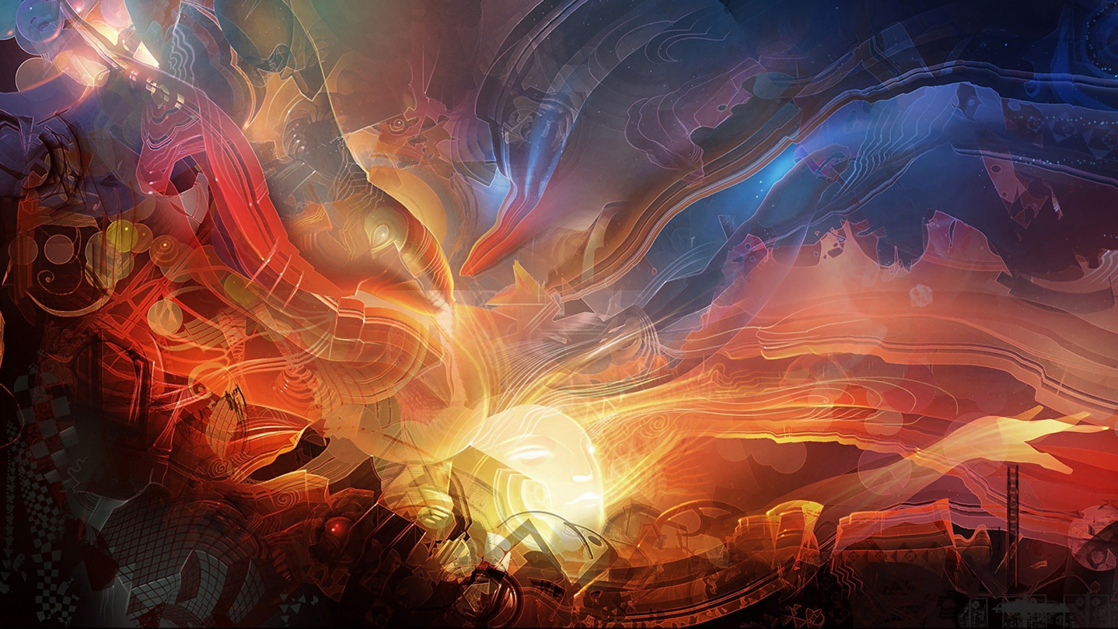 colorato, illustrazione, immagine dello schermo, sfondo del computer, arte frattale, spazio, fenomeno geologico