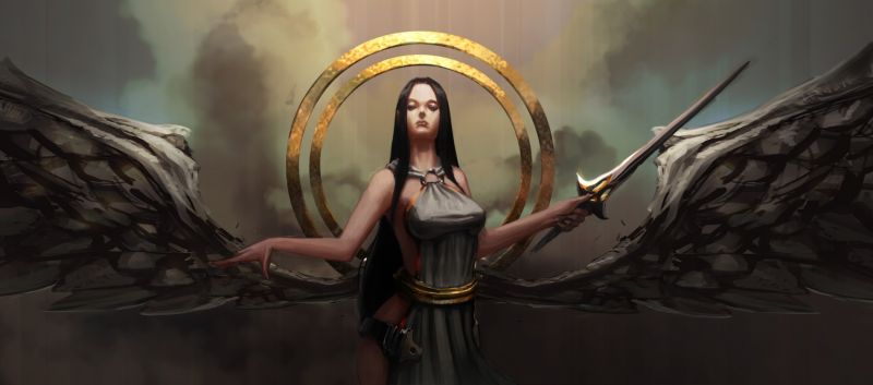 ženy, fantasy umění, anime, mytologie, tma, meč ženy, fantasy umění, anime, mytologie, tma, meč